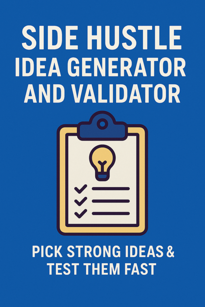 Side Hustle Idea Generator and Validator GPT